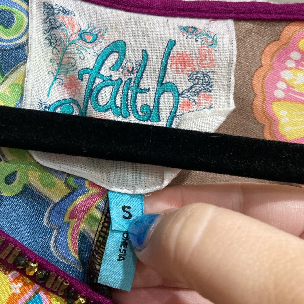 Vibrant Multicolor Patchwork Tunic Top - image 2